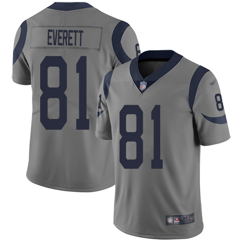 Los Angeles Rams Limited Gray Men Gerald Everett Jersey NFL Football #81 Inverted Legend